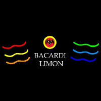 Bacardi Limon Multi Colored Rum Sign Enseigne Néon