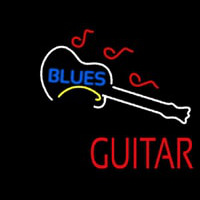 Blue Blues Red Guitar Enseigne Néon