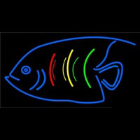 Blue Fish Logo Enseigne Néon