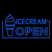 Blue Ice Cream Open Enseigne Néon