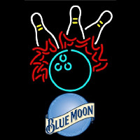 Blue Moon Bowling Pool Beer Sign Enseigne Néon