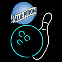 Blue Moon Bowling White Beer Sign Enseigne Néon