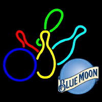 Blue Moon Colored Bowlings Beer Sign Enseigne Néon