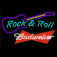 Budweiser Red Rock N Roll Guitar Beer Sign Enseigne Néon