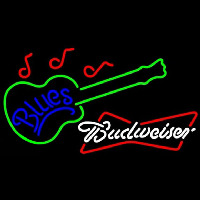 Budweiser White Blues Guitar Beer Sign Enseigne Néon