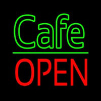 Cafe Block Open Green Line Enseigne Néon