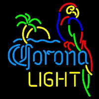 Corona Light Parrot with Palm Beer Sign Enseigne Néon
