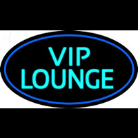 Custom Turquoise Vip Lounge Oval With Blue Border Enseigne Néon