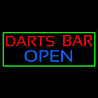 Dart Bar Open With Green Border Enseigne Néon