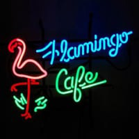 Flamingo Cafe Magasin Enseigne Néon