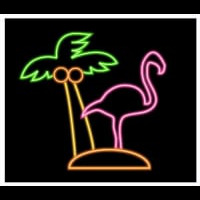 Flamingo Palm Enseigne Néon