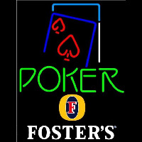 Fosters Green Poker Red Heart Beer Sign Enseigne Néon