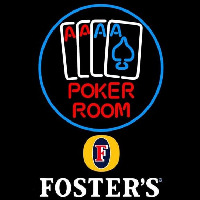 Fosters Poker Room Beer Sign Enseigne Néon