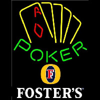 Fosters Poker Yellow Beer Sign Enseigne Néon