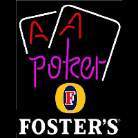 Fosters Purple Lettering Red Aces White Cards Beer Sign Enseigne Néon