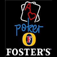 Fosters Rectangular Black Hear Ace Beer Sign Enseigne Néon