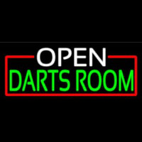 Open Darts Room With Red Border Enseigne Néon