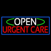 Open Urgent Care With Blue Border Enseigne Néon