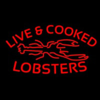 Red Live And Cooked Lobsters Seafood Enseigne Néon