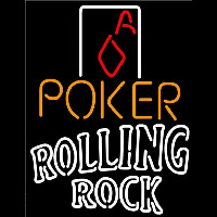 Rolling Rock Poker Squver Ace Beer Sign Enseigne Néon
