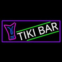 Sculpture Tiki Bar With Purple Border Enseigne Néon