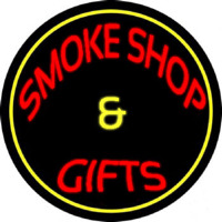 Smoke Shop And Gifts With Yellow Border Enseigne Néon