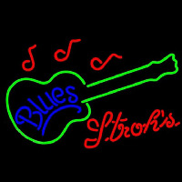 Strohs Blues Guitar Beer Sign Enseigne Néon