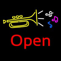 Trumpet Logo Open Enseigne Néon