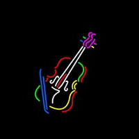 Violin With Logo Enseigne Néon