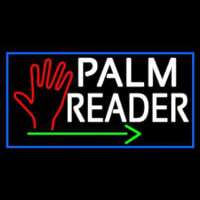 White Palm Reader With Green Arrow Enseigne Néon