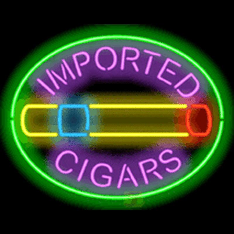  Imported Cigars with Graphic Enseigne Néon