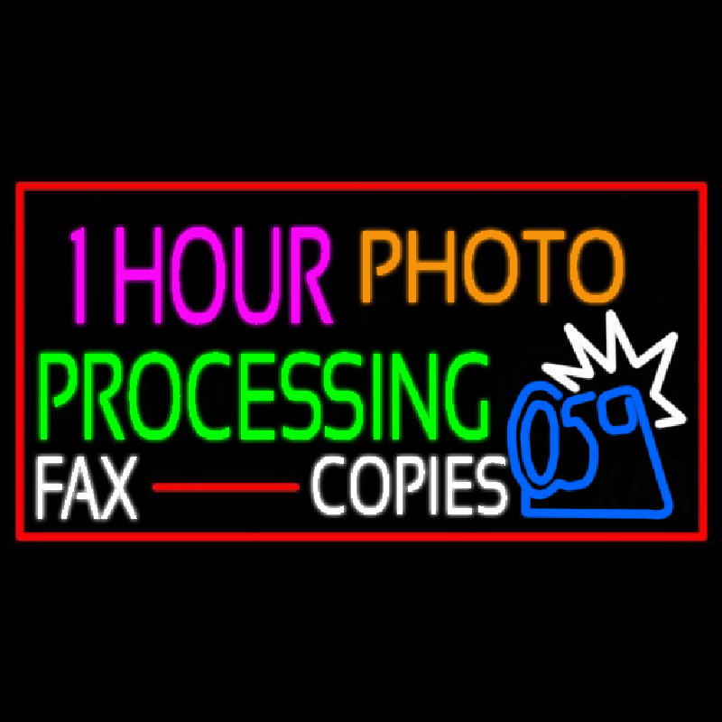 1 Hour Photo Processing Enseigne Néon