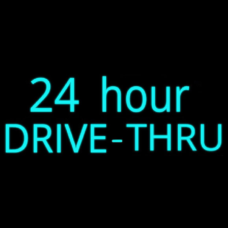 24 Hours Drive Thru Enseigne Néon