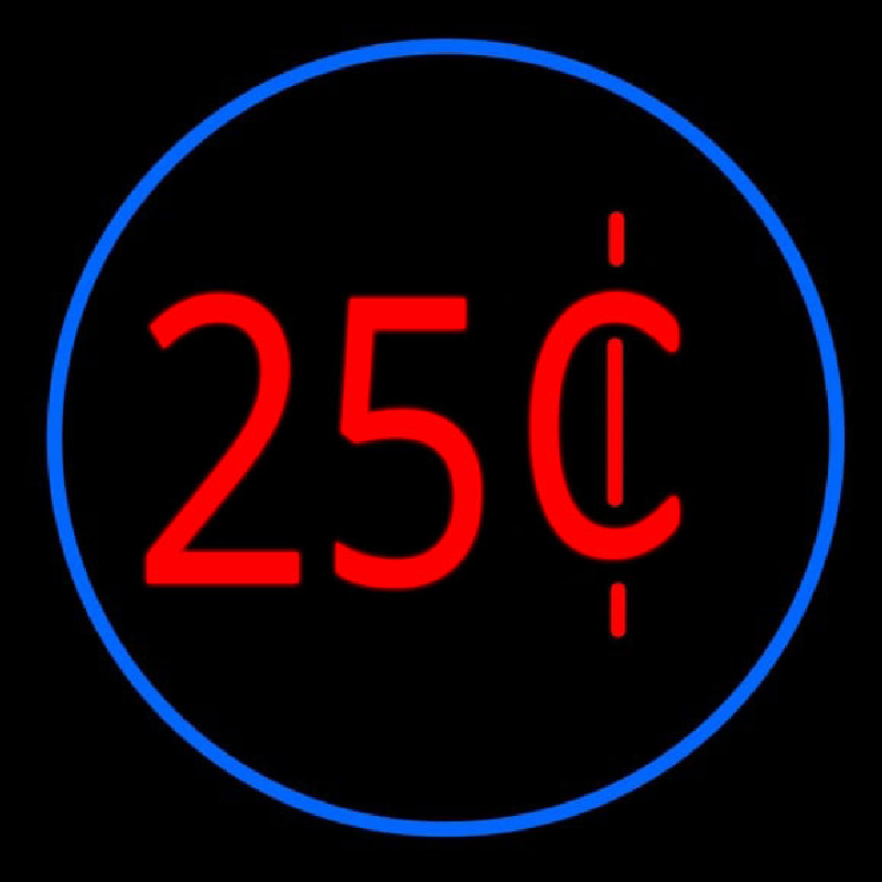 25 Cent Logo Enseigne Néon