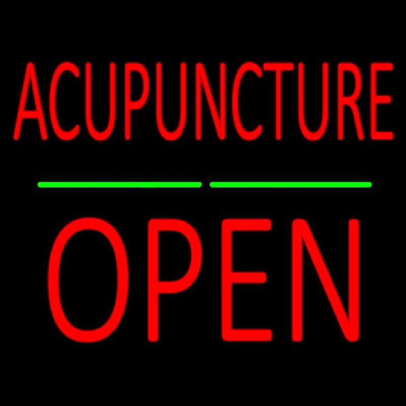 Acupuncture Block Open Green Line Enseigne Néon