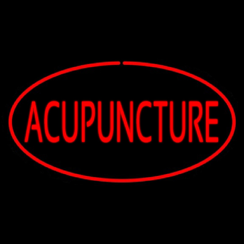 Acupuncture Oval Red Enseigne Néon