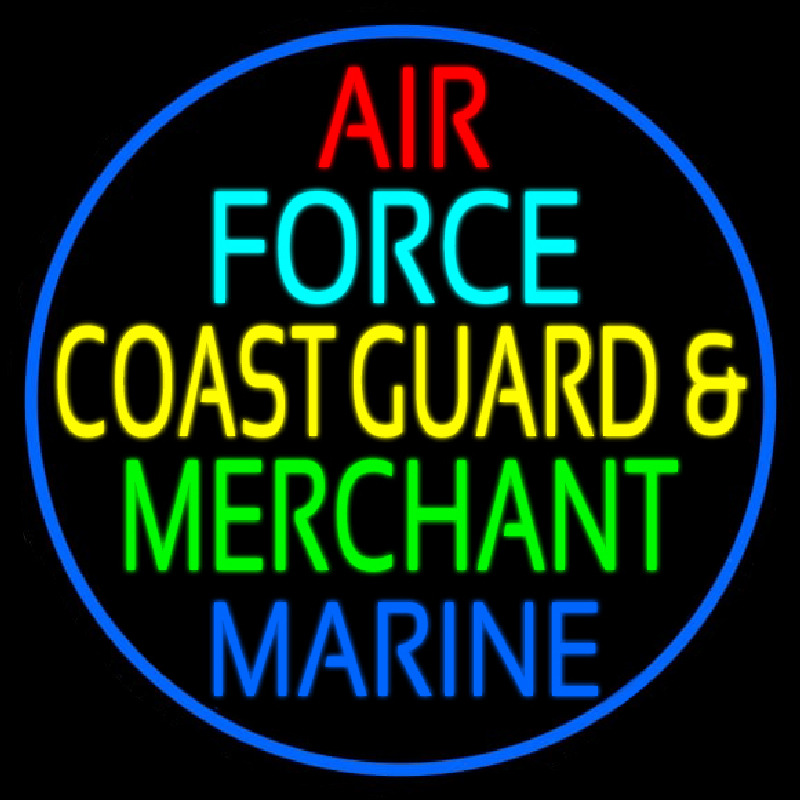 Air Force Coast Guard Merchant Marine Enseigne Néon