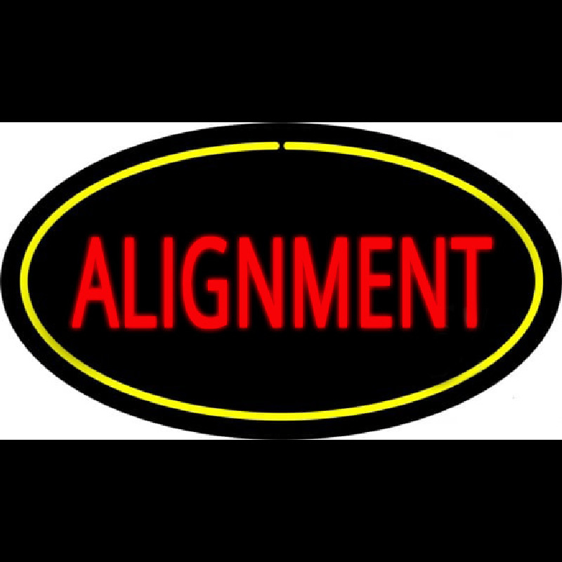 Alignment Yellow Oval Enseigne Néon