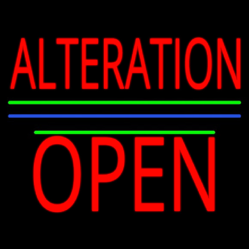 Alteration Block Open Green Line Enseigne Néon