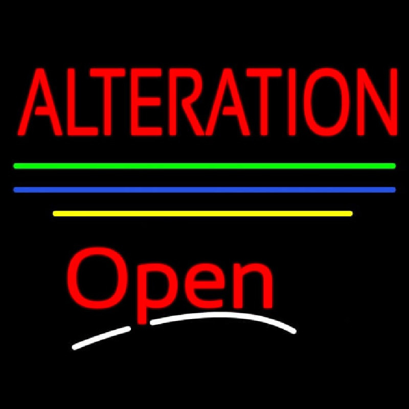 Alteration Open Yellow Line Enseigne Néon