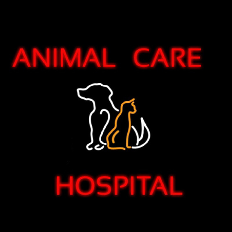 Animal Care Hospital Logo Enseigne Néon