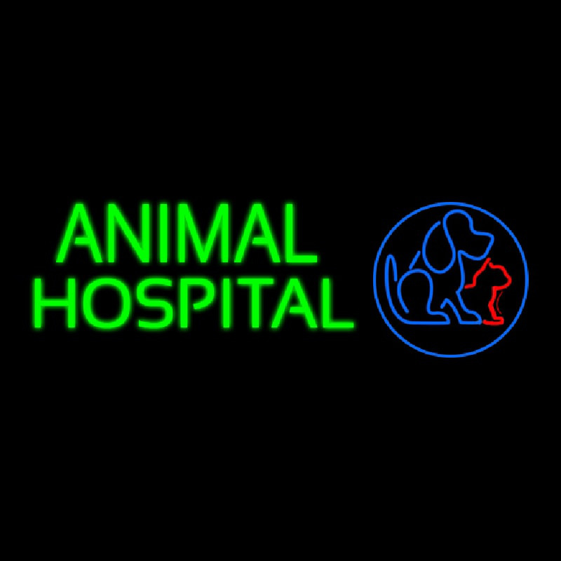 Animal Hospital Dog Cat Logo Veterinary Enseigne Néon