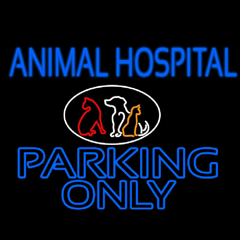 Animal Hospital Parking Only Enseigne Néon