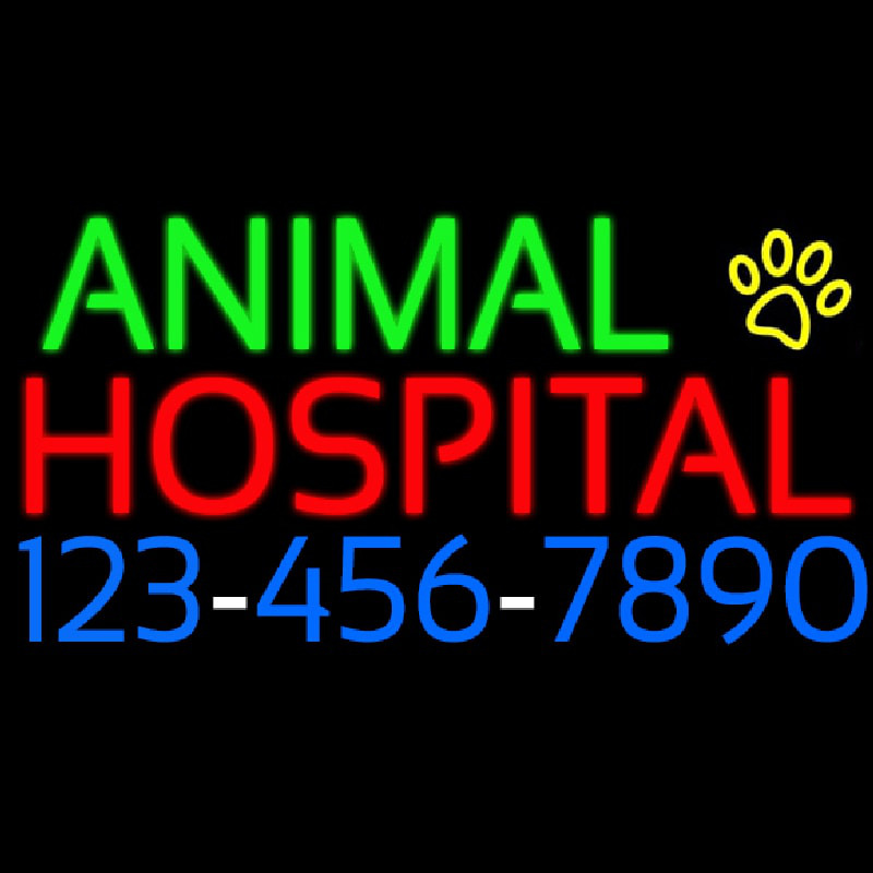 Animal Hospital With Phone Number Enseigne Néon