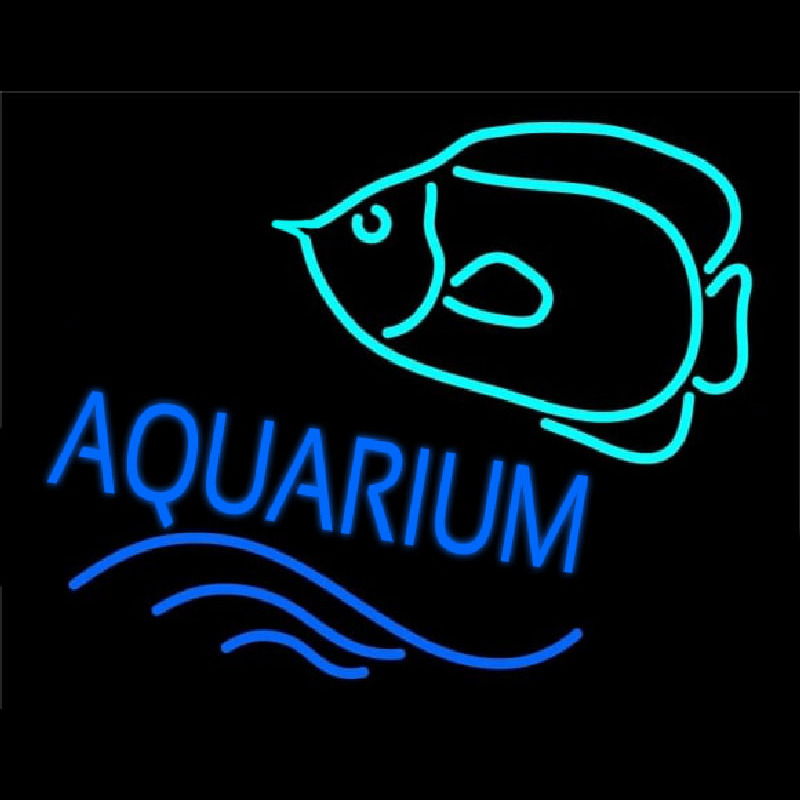 Aquarium With Fish Logo Enseigne Néon