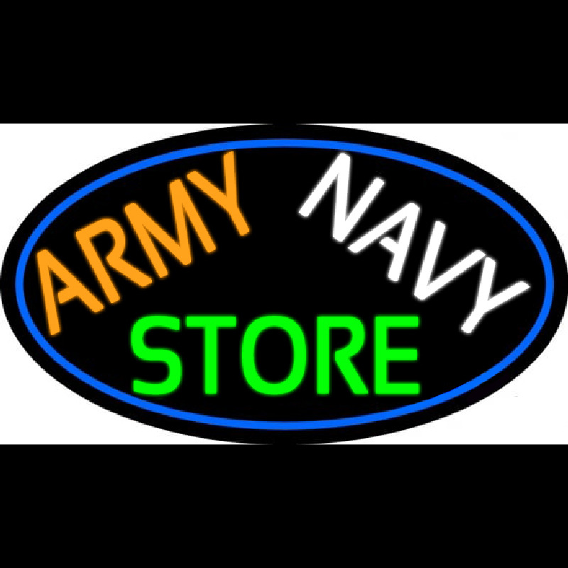 Army Navy Store With Blue Border Enseigne Néon