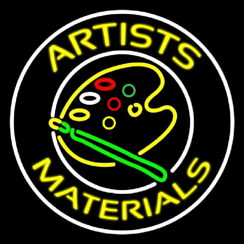 Artists Materials With Logo Enseigne Néon