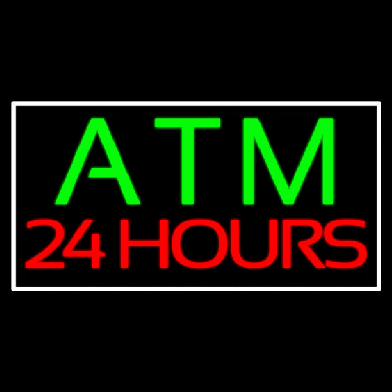 Atm 24 Hrs 2 Enseigne Néon