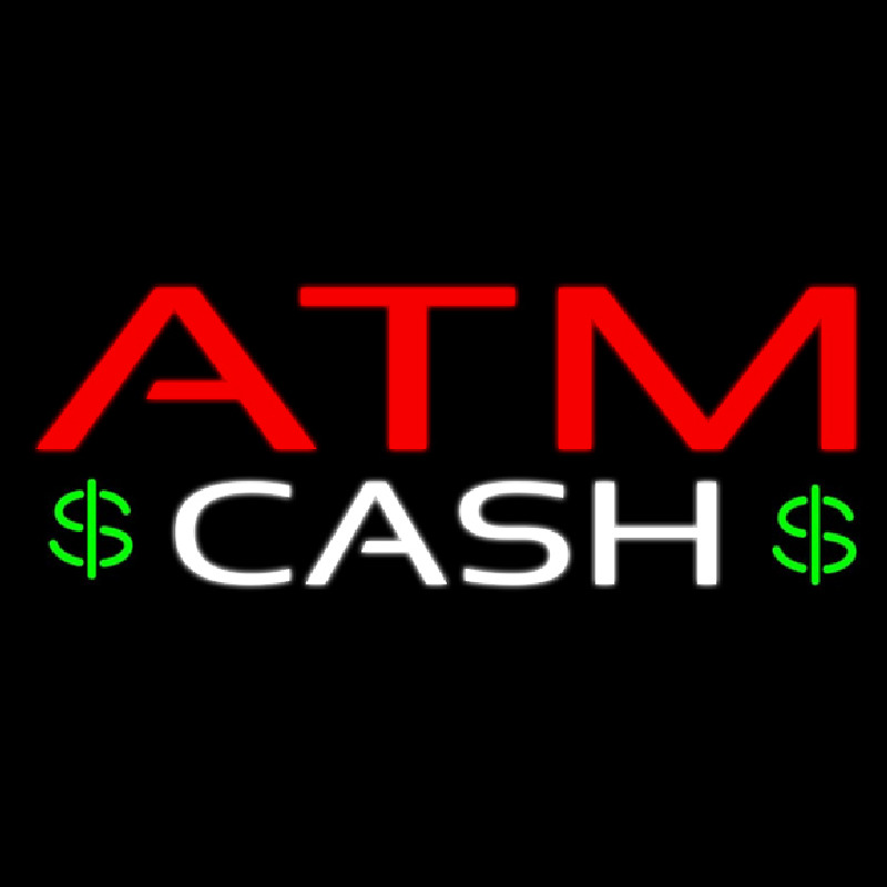 Atm Cash With Dollar Logo Enseigne Néon