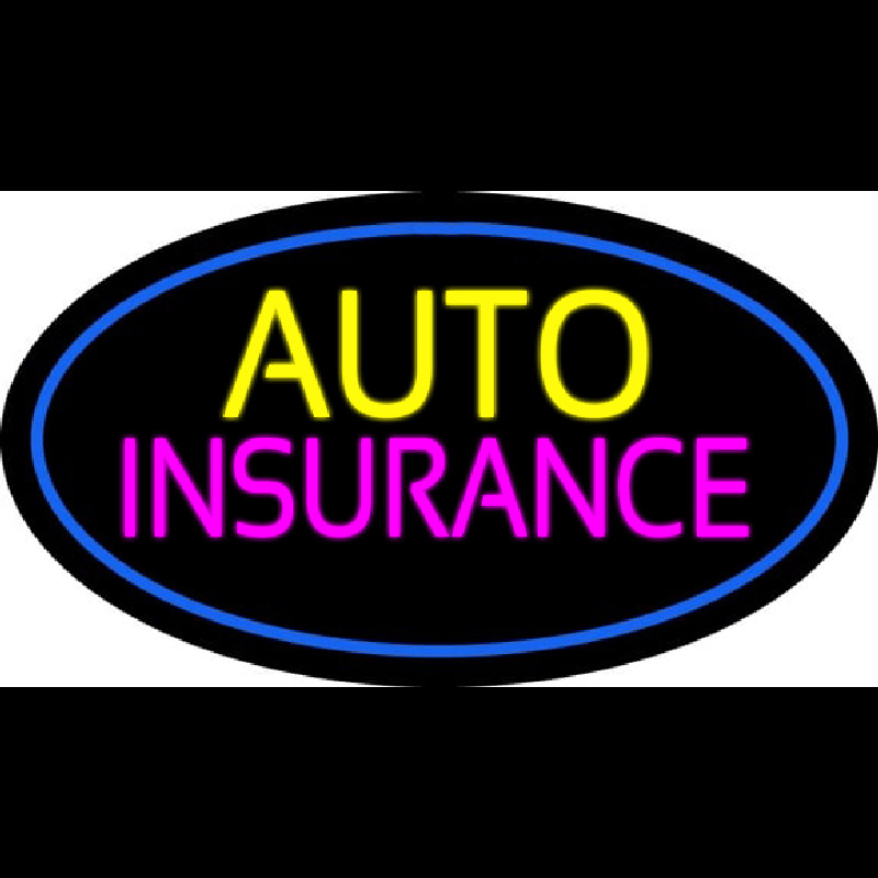 Auto Insurance Blue Oval Enseigne Néon